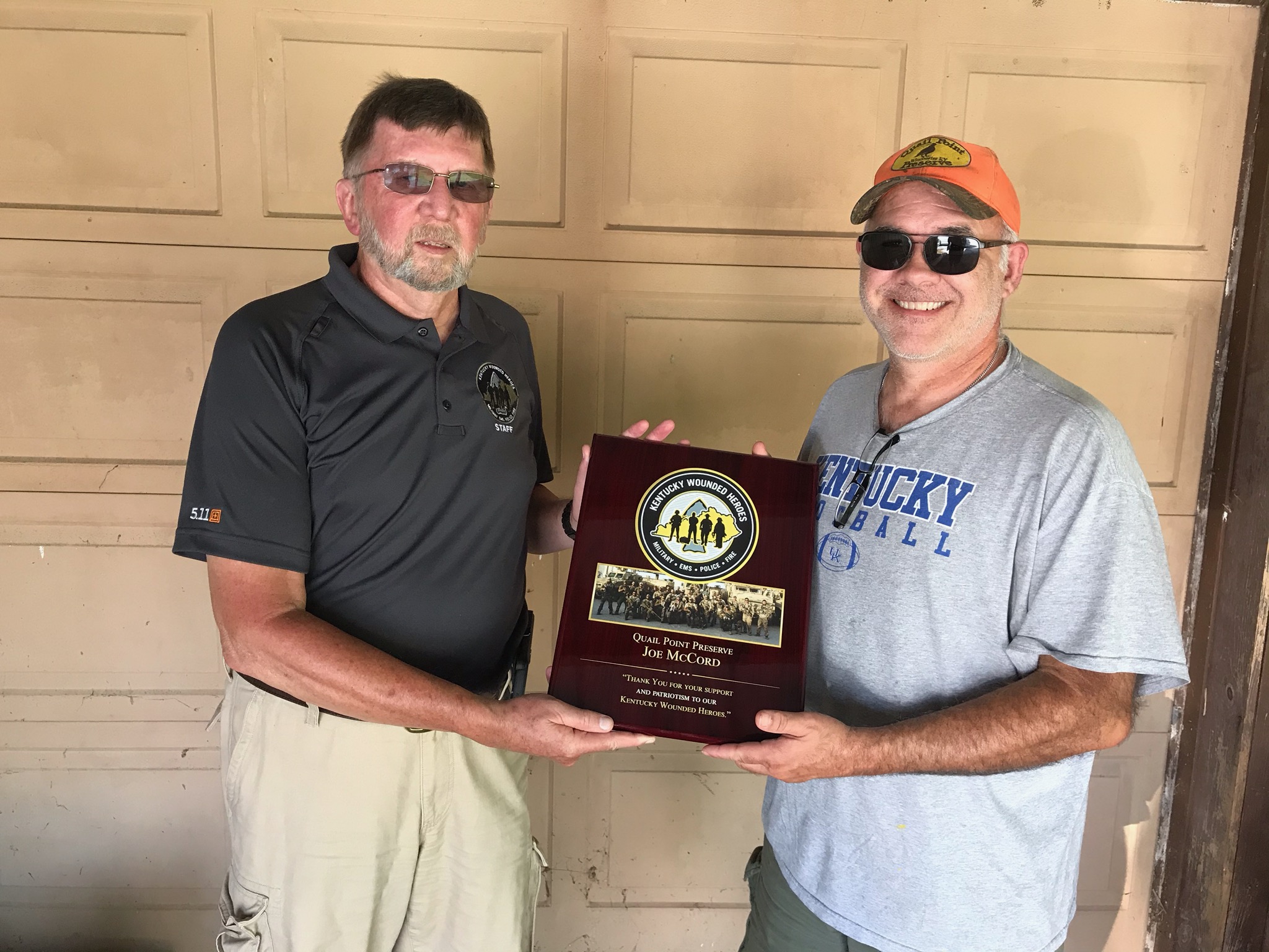 Joe McCord Presented Plaque for His Support of Kentucky Wounded Heroes ...